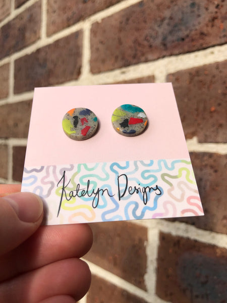 Rainbow Terrazzo M Studs