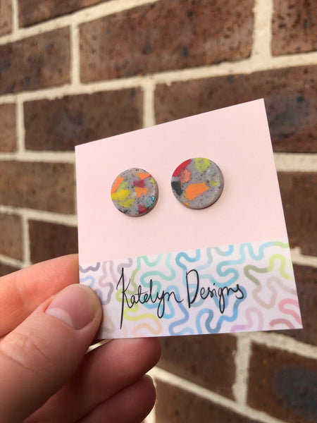 Rainbow Terrazzo M Studs