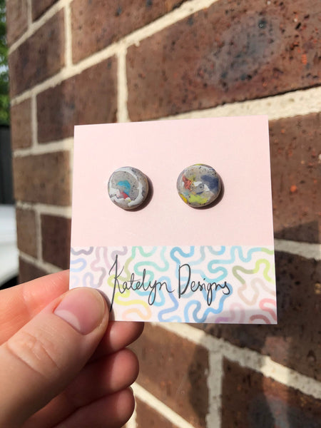 Rainbow Terrazzo M Studs