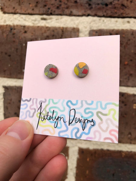 Rainbow Terrazzo XS Studs