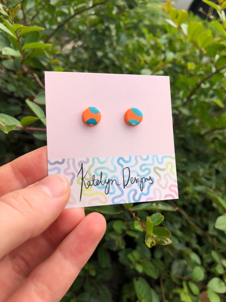 Retro Orange XS Studs