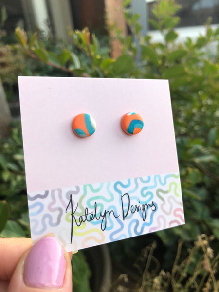 Retro Orange XS Studs