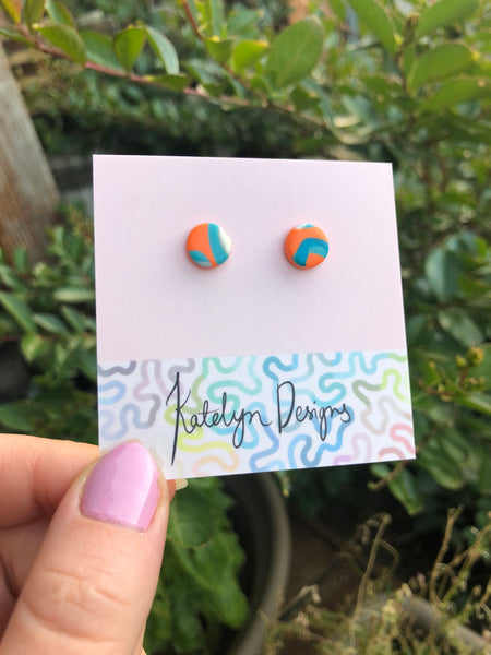 Retro Orange XS Studs