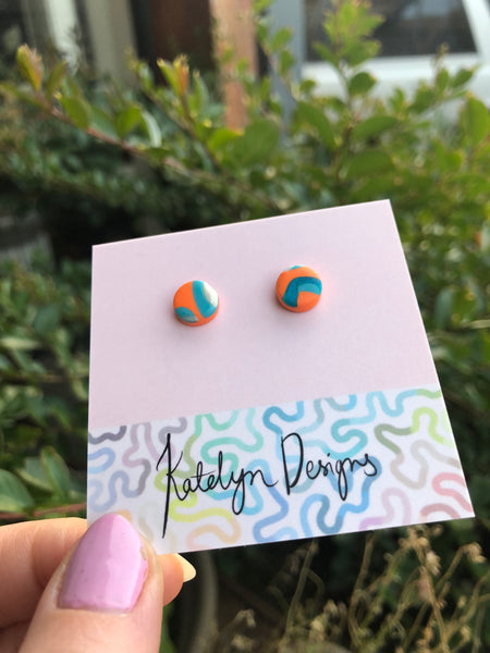 Retro Orange XS Studs