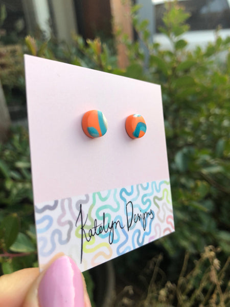 Retro Orange XS Studs