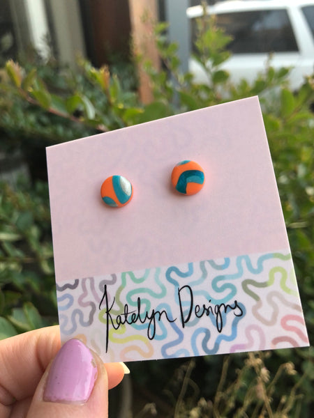 Retro Orange XS Studs
