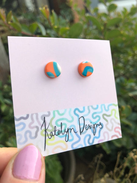 Retro Orange XS Studs