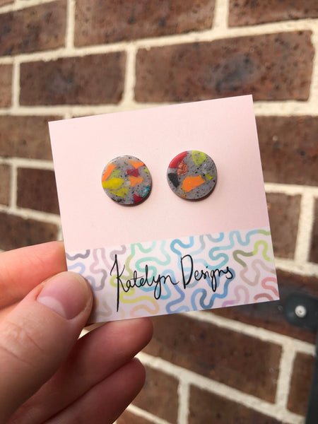 Rainbow Terrazzo M Studs