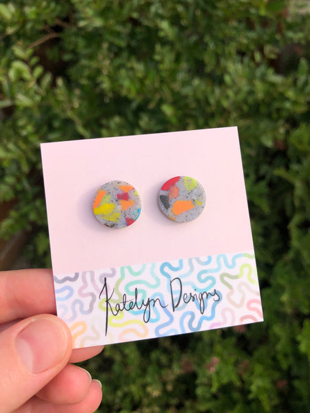 Rainbow Terrazzo M Studs