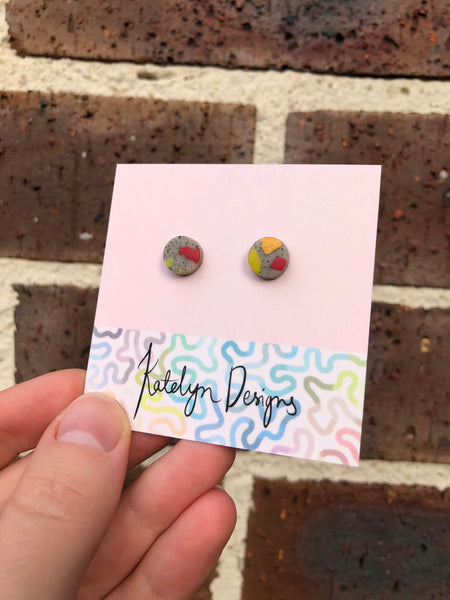 Rainbow Terrazzo XS Studs