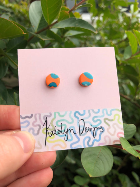 Retro Orange XS Studs