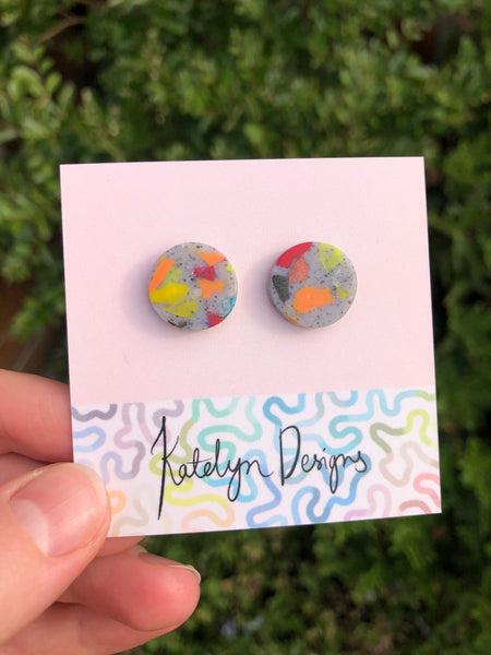 Rainbow Terrazzo M Studs