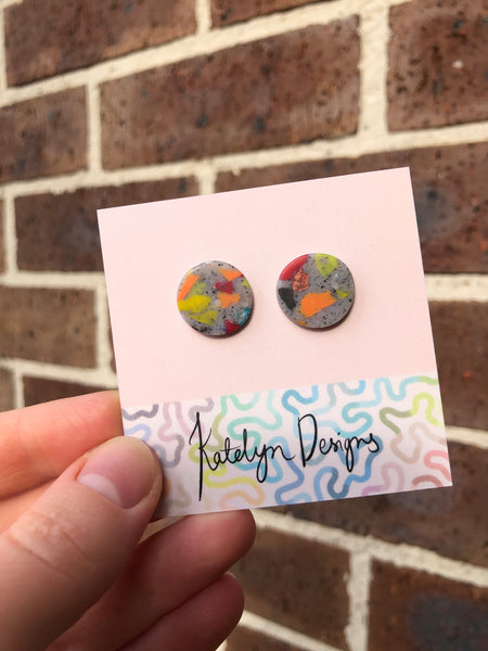 Rainbow Terrazzo M Studs