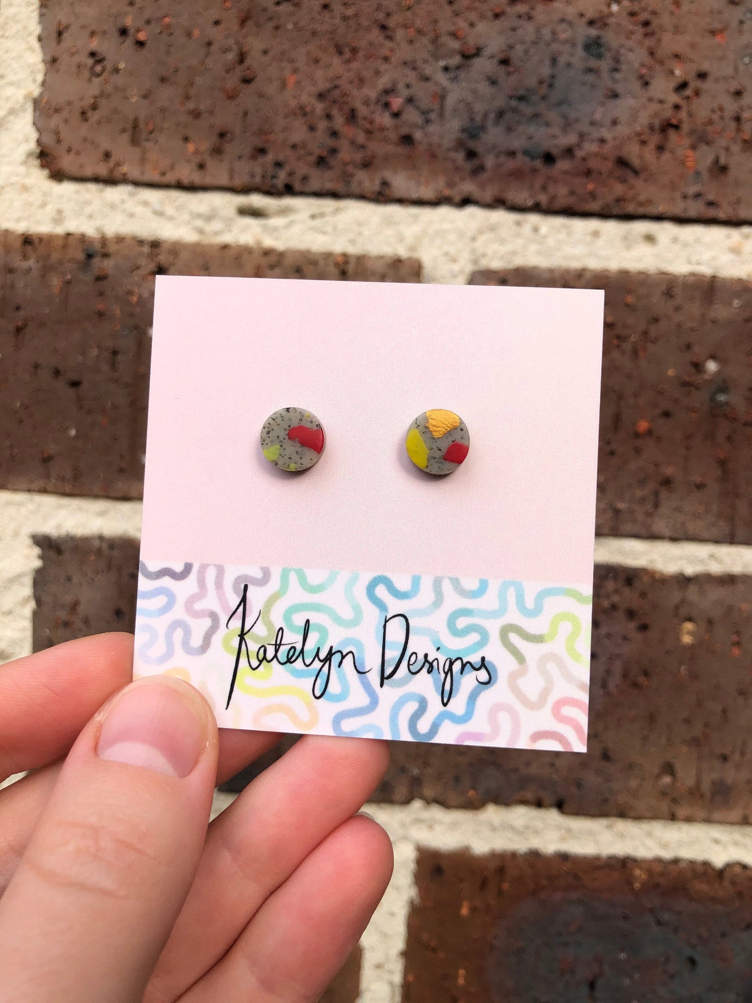 Rainbow Terrazzo XS Studs