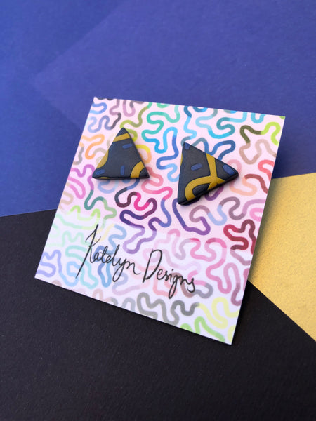 Royal Hue Triangle Studs